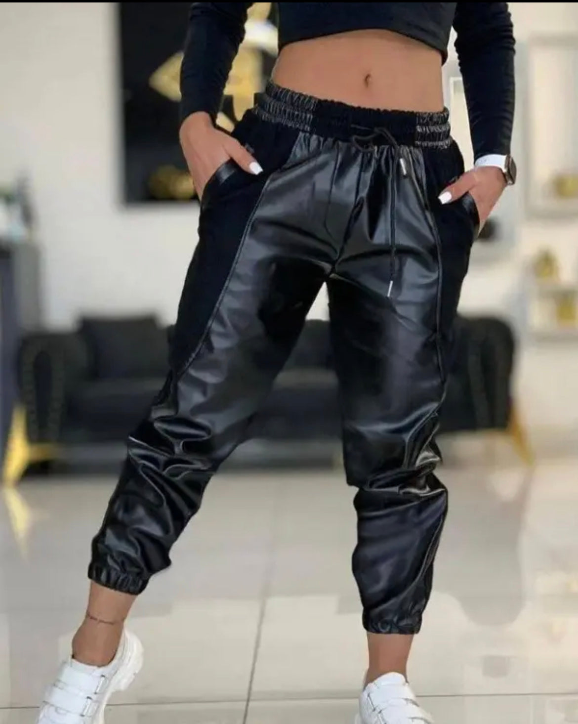 Jogginghose aus Kunstleder