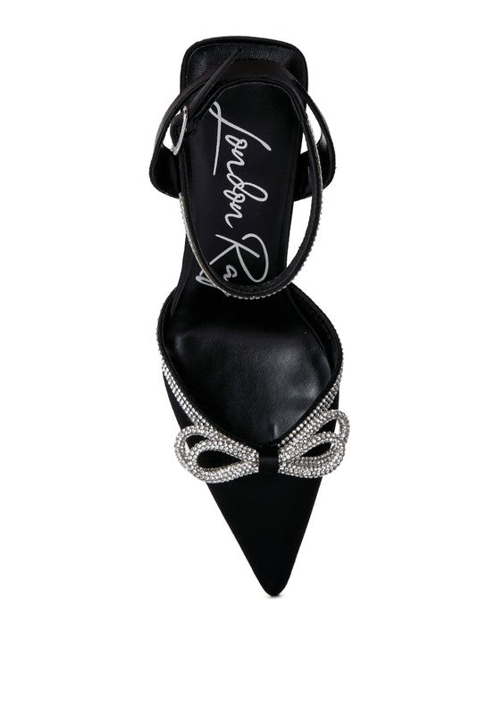 Tantrum Mid Heel Diamante Jewel Sandals