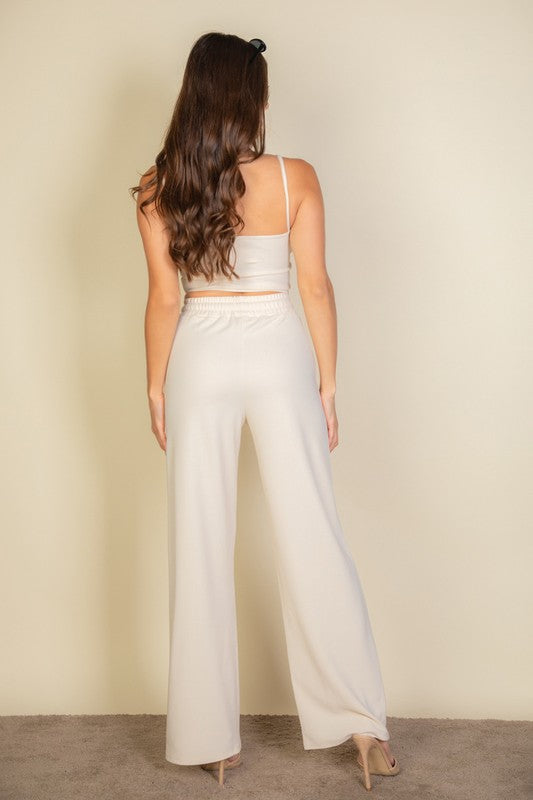 Bustier Cami Top & Slant Straight Pants