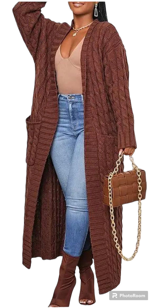 Longline Open Front Cardigan