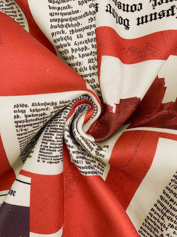 Long Sleeves Loose Buttoned Newspaper Print Pockets Split-Joint Notched Collar Blazer Outerwear