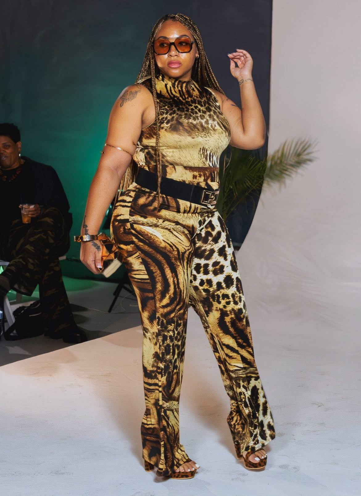 Sleeveless Mock Neck Jumpsuit