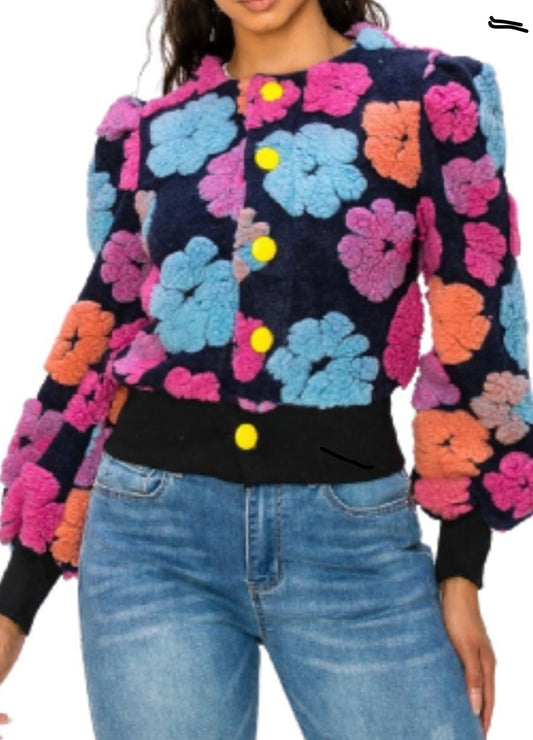 Black and Pink Flower Jacket