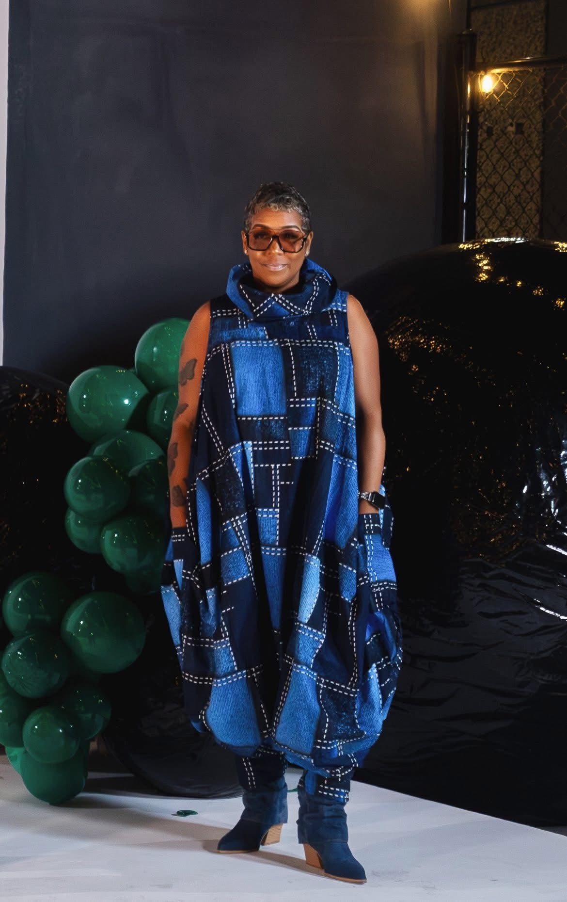 Patchwork Dress Plus Jumper