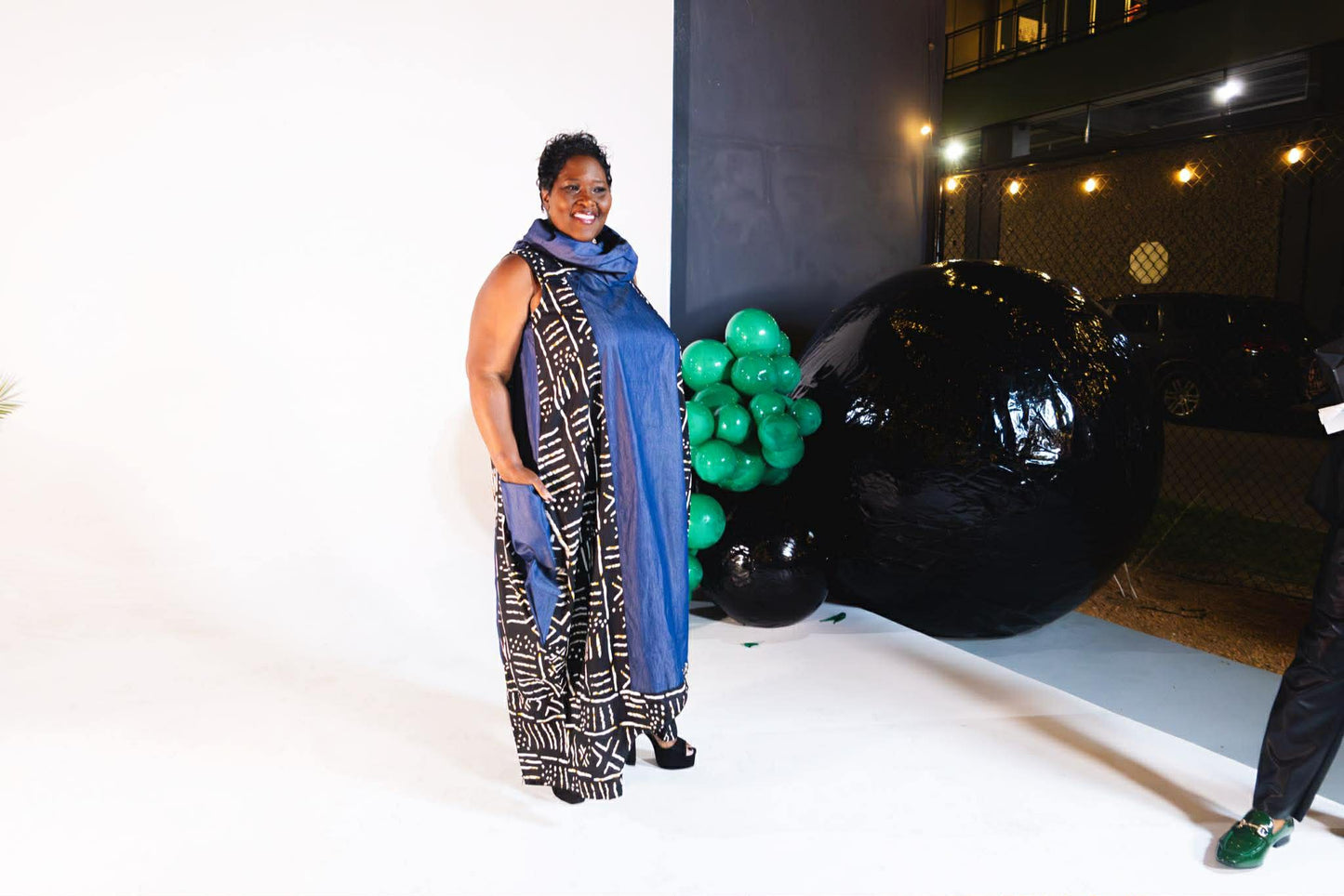 Denim cow, neck, dress, or jumper