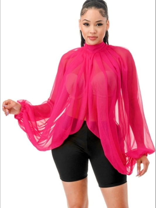 Transparentes Top in Pink