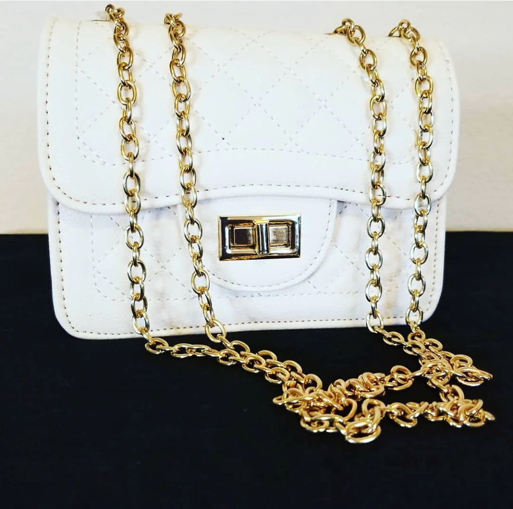 Cream Leather Crossbody