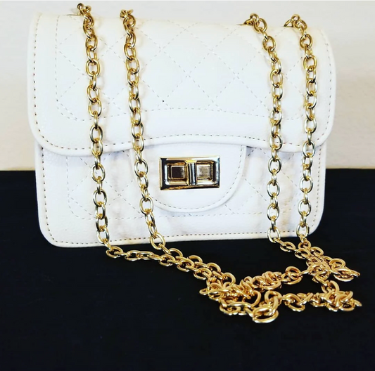 Cream Leather Crossbody