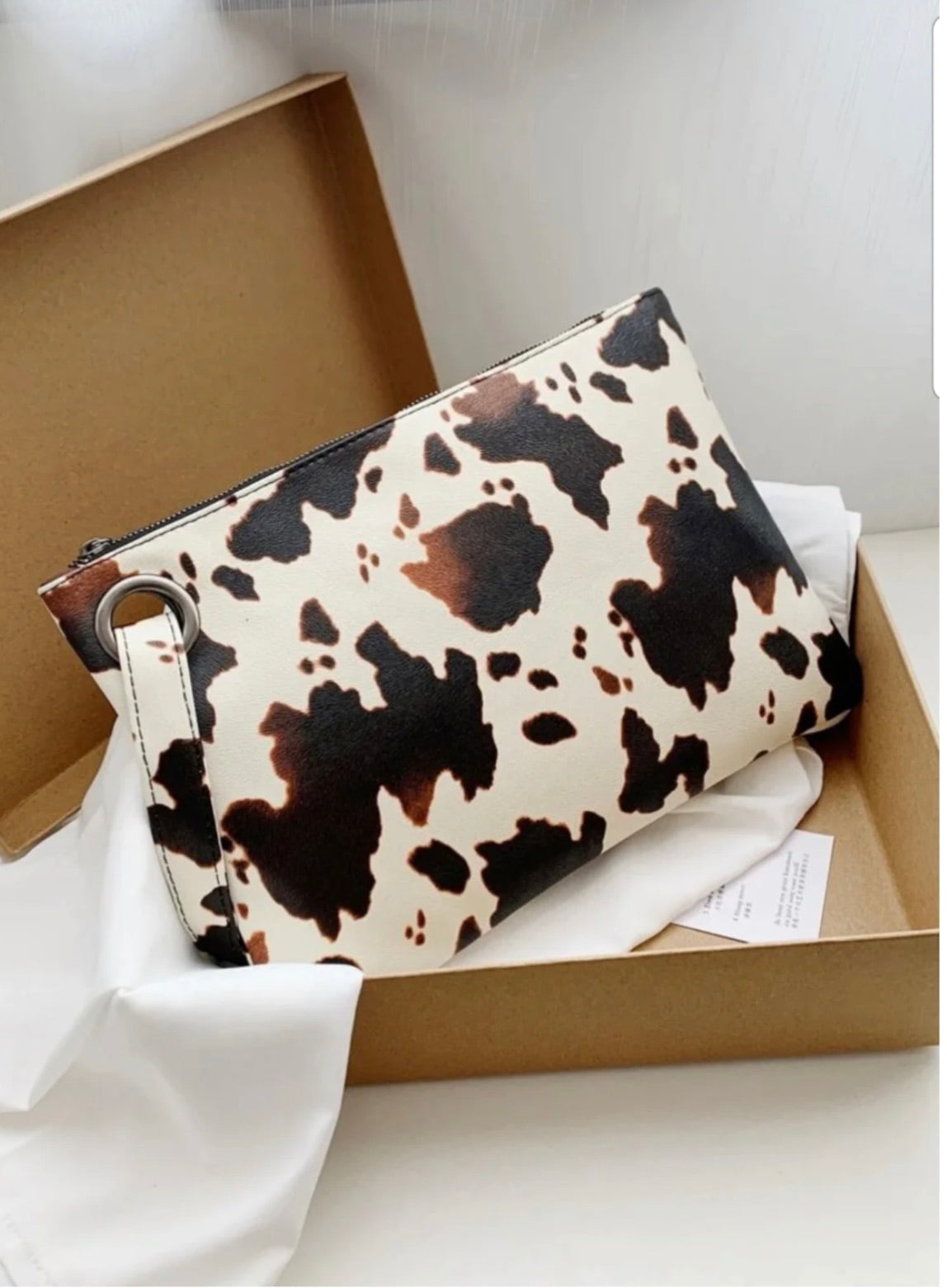 Cow Print Clutch